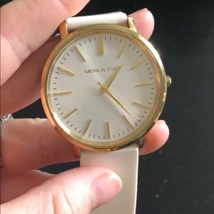 Gold & White Michael Kors Watch